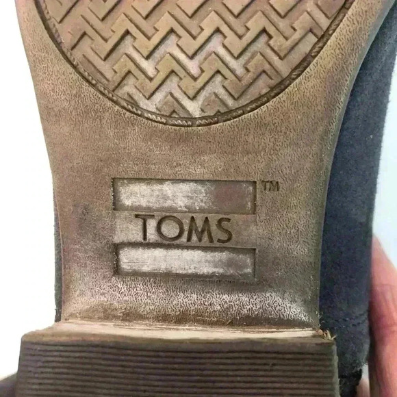 Tom’s Womens 9.5M Gray Suede Ankle Booties Side Zip - Picture 7 of 8
